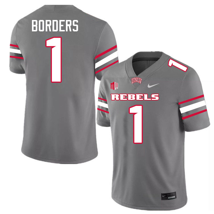 UNLV Rebels #1 Chief Borders College Football Jerseys,Uniforms-Grey